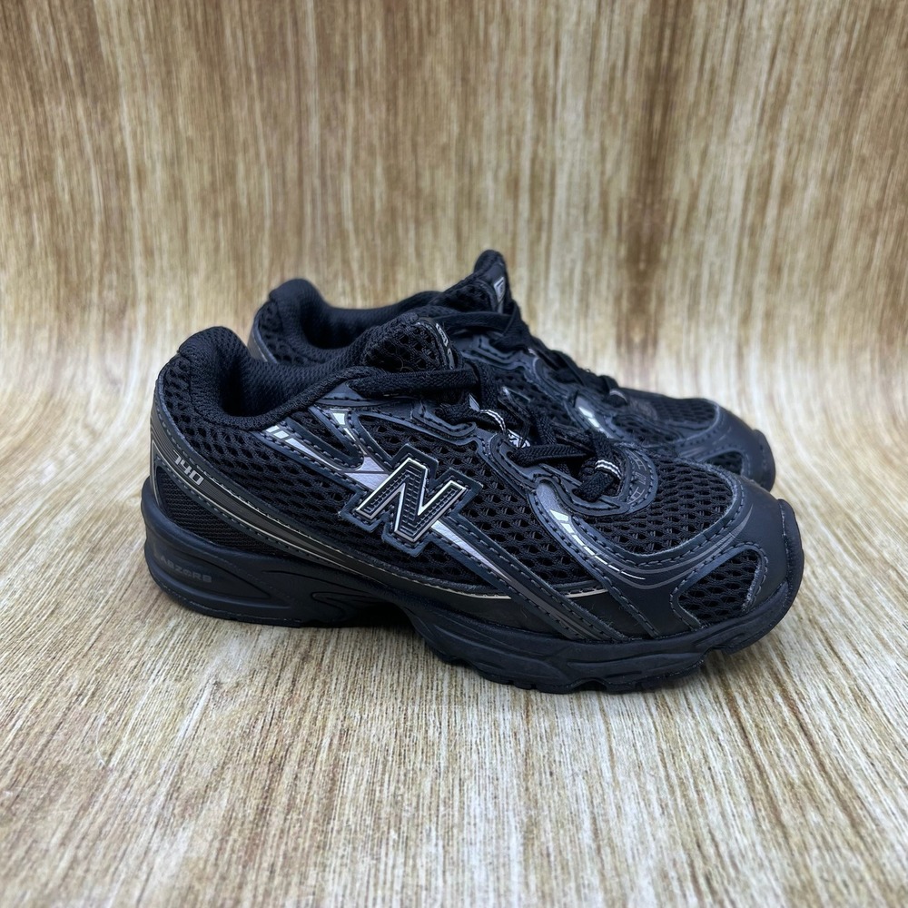 New Balance 740 Sneakers Toddler Size 10 C Black Silver Mesh Runners Shoes